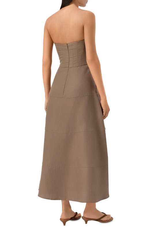 Платье изо льна и шелка MVST M26.2PW.D024/F123 Бежевый  M26.2PW.D024/F123 Фото 3