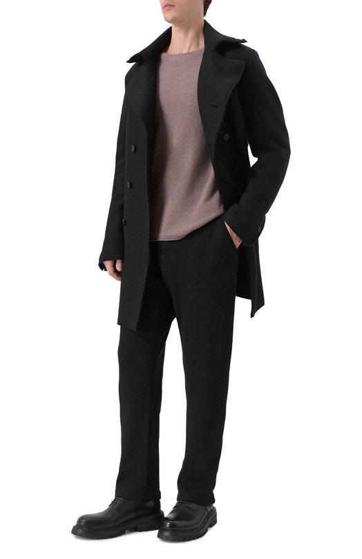 Шерстяное пальто Hannes Roether MA33TZE.7066 Чёрный  MA33TZE.7066 Фото 2