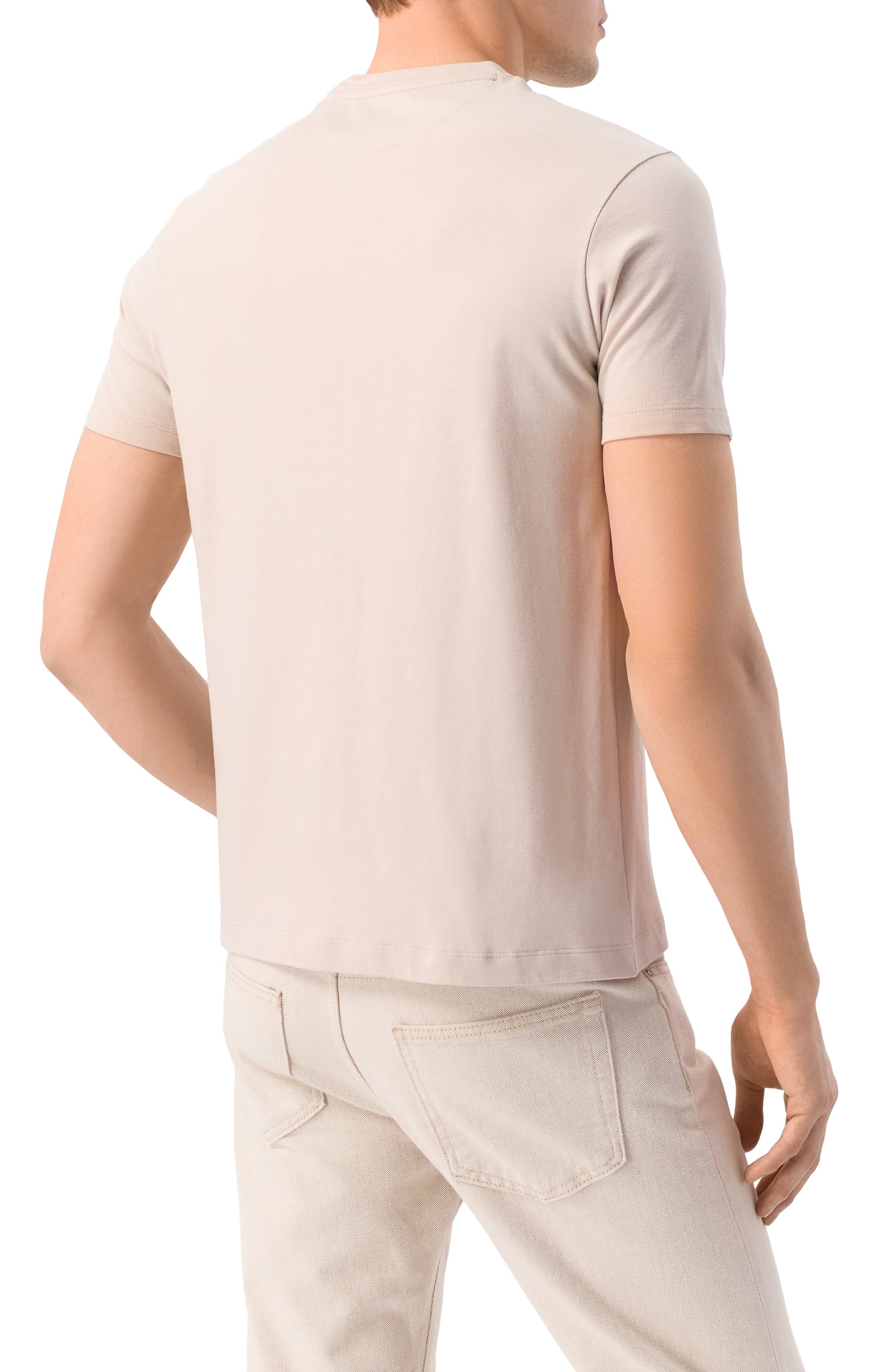 Хлопковая футболка PAUL&SHARK светло-бежевого цвета по цене 18150 руб., арт. 25411047/M, фото 4 Хлопковая футболка PAUL&SHARK, арт. 25411047/M, фото 4