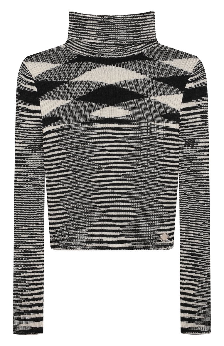 Детская шерстяная водолазка MISSONI черно-белого цвета, арт. MV9A20/W0124/6-10 | Фото 1 (Материал внешний: Шерсть; Рукава: Длинные; Кросс-КТ: водолазка; Ростовка одежда: 10 - 11 лет | 140 - 146см, 6 лет | 116 см, 8 лет | 128 см)