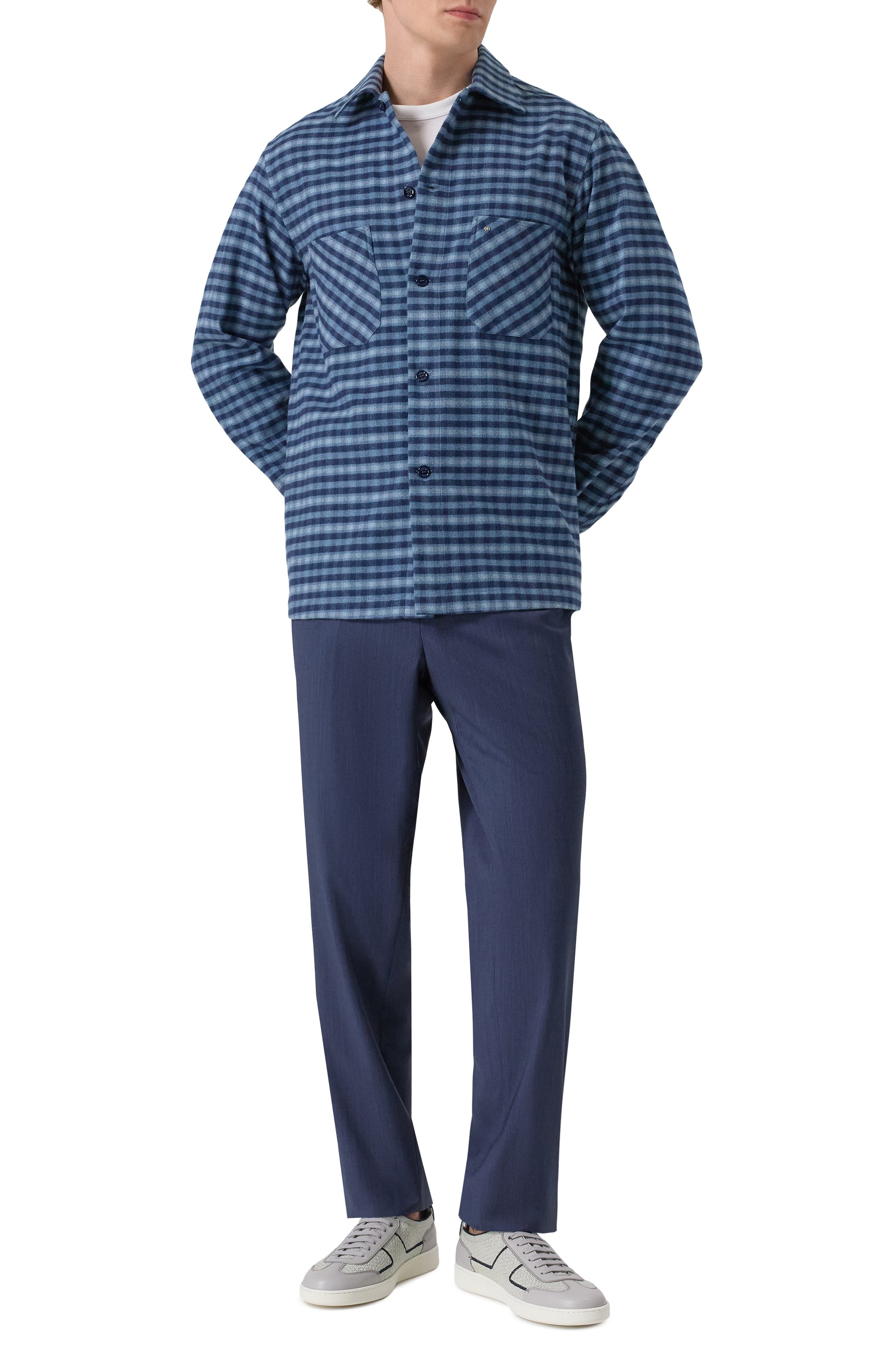 Хлопковая рубашка STEFANO RICCI синего цвета по цене 95550 руб., арт. SP007097/BN3035, фото 2 Хлопковая рубашка STEFANO RICCI, арт. SP007097/BN3035, фото 2