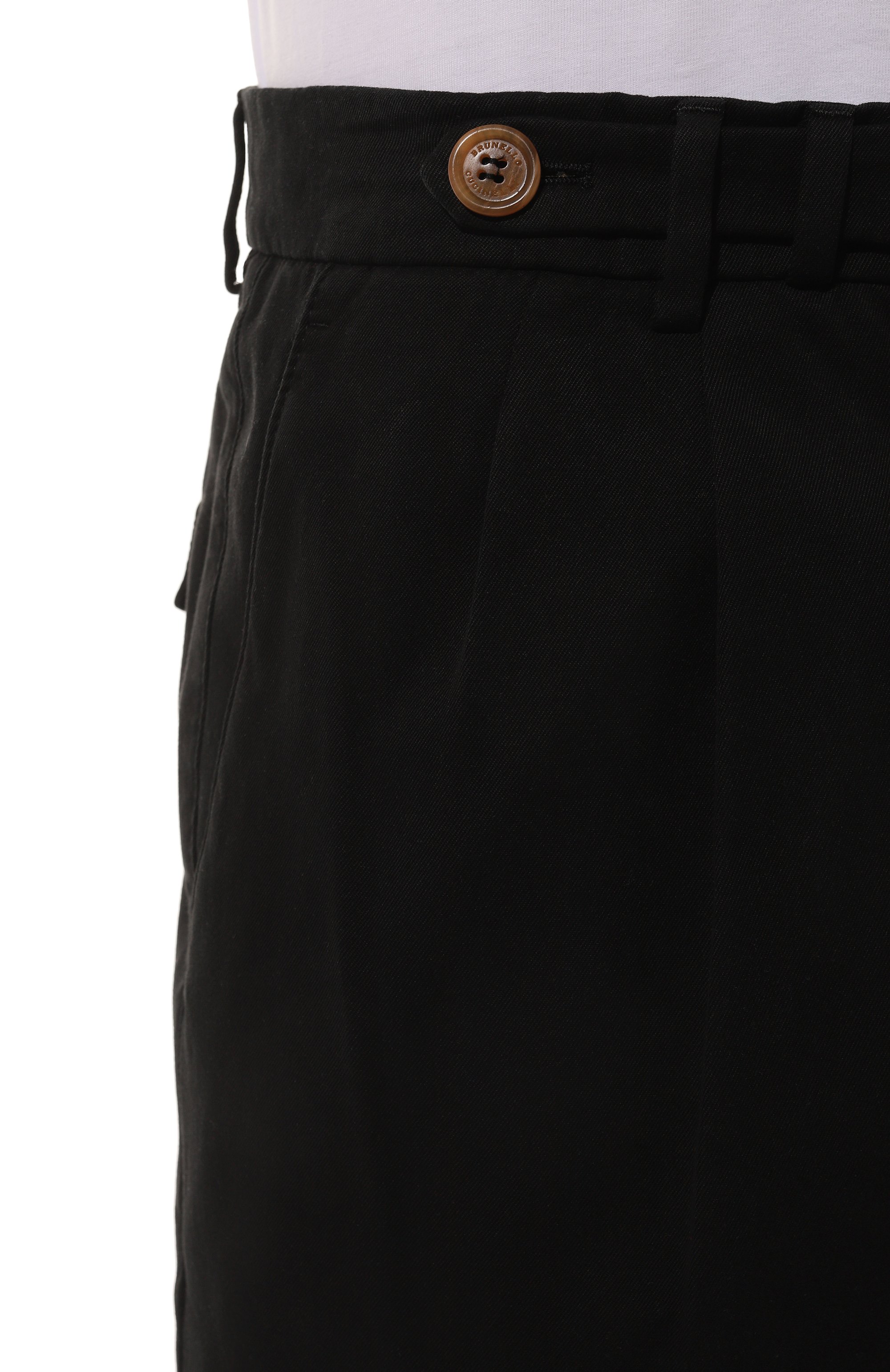 Хлопковые брюки BRUNELLO CUCINELLI черного цвета по цене 99500 руб., арт. M252DB2133, фото 5 Хлопковые брюки BRUNELLO CUCINELLI, арт. M252DB2133, фото 5