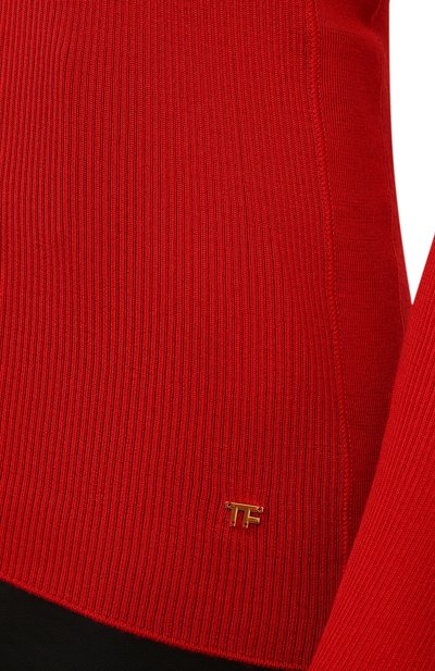 Водолазка из кашемира и шелка TOM FORD красного цвета по цене 123000 руб., арт. MAK840-YAX176, фото 5 Водолазка из кашемира и шелка TOM FORD, арт. MAK840-YAX176, фото 5
