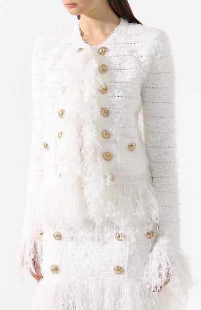 Жакет BALMAIN белого цвета по цене 238500 руб., арт. TF17554/K007, фото 3 Жакет BALMAIN, арт. TF17554/K007, фото 3