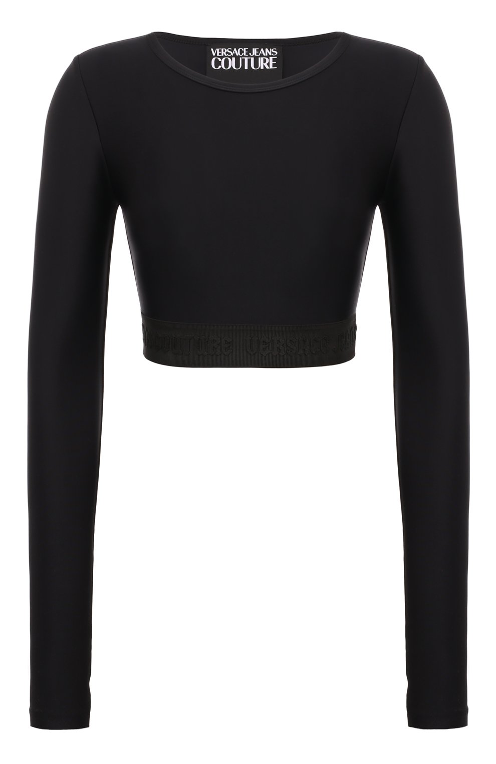 Топ VERSACE JEANS COUTURE черного цвета по цене 14800 руб., арт. 77HAH218/J0148, фото 1 Топ VERSACE JEANS COUTURE, арт. 77HAH218/J0148, фото 1