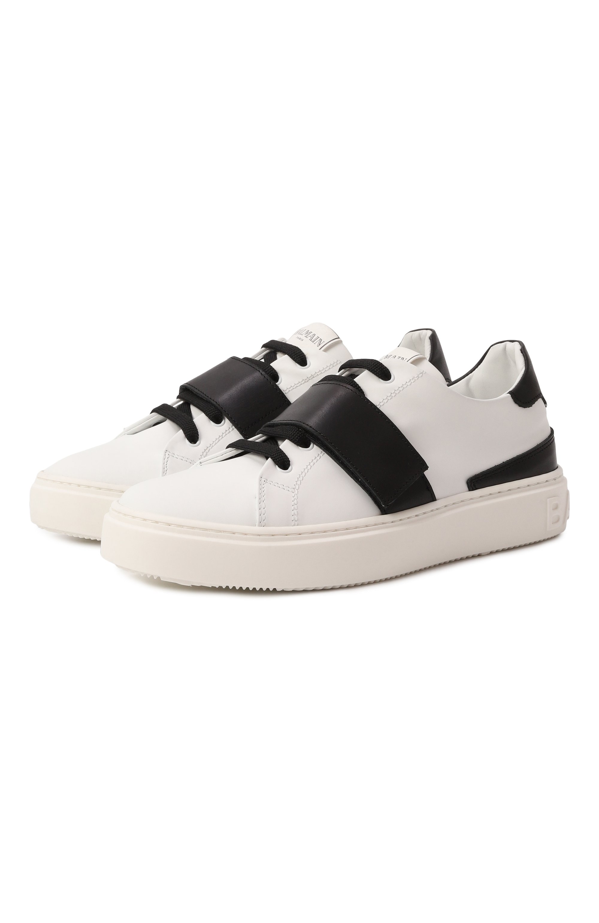 Кожаные кеды BALMAIN, арт. BW0Q56, фото 1