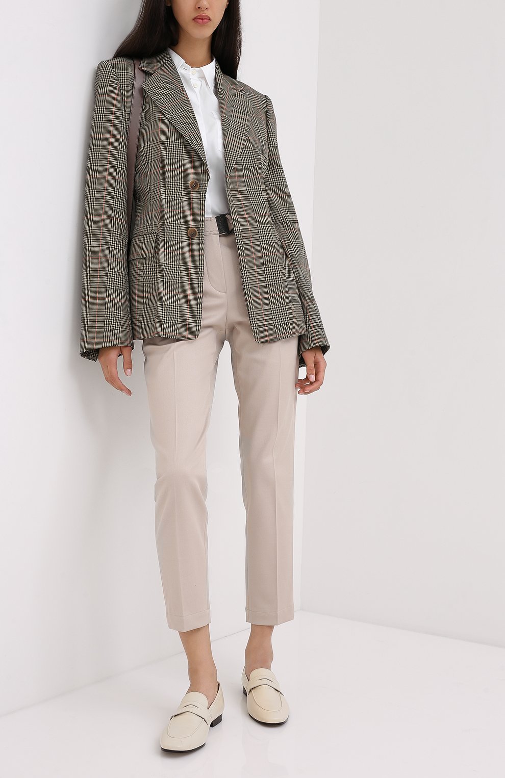 Хлопковые брюки BRUNELLO CUCINELLI кремового цвета по цене 95900 руб., арт. MP126P7227, фото 2 Хлопковые брюки BRUNELLO CUCINELLI, арт. MP126P7227, фото 2