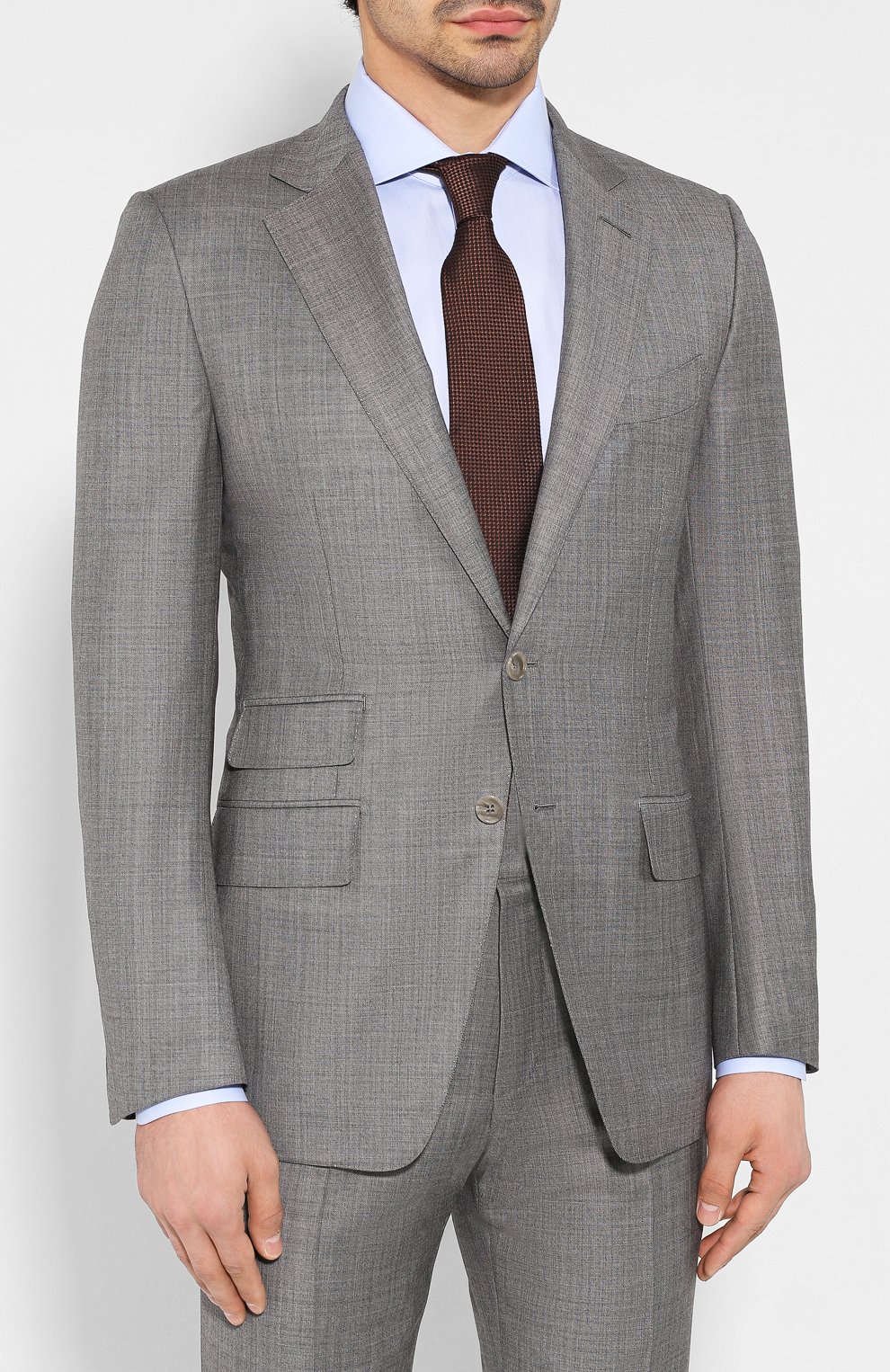 Шерстяной костюм TOM FORD серого цвета по цене 361000 руб., арт. 722R03/21YA4C, фото 2 Шерстяной костюм TOM FORD, арт. 722R03/21YA4C, фото 2