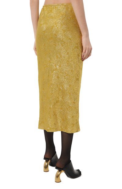 Шелковая юбка DRIES VAN NOTEN золотого цвета по цене 108500 руб., арт. 232-010838-7077, фото 4 Шелковая юбка DRIES VAN NOTEN, арт. 232-010838-7077, фото 4