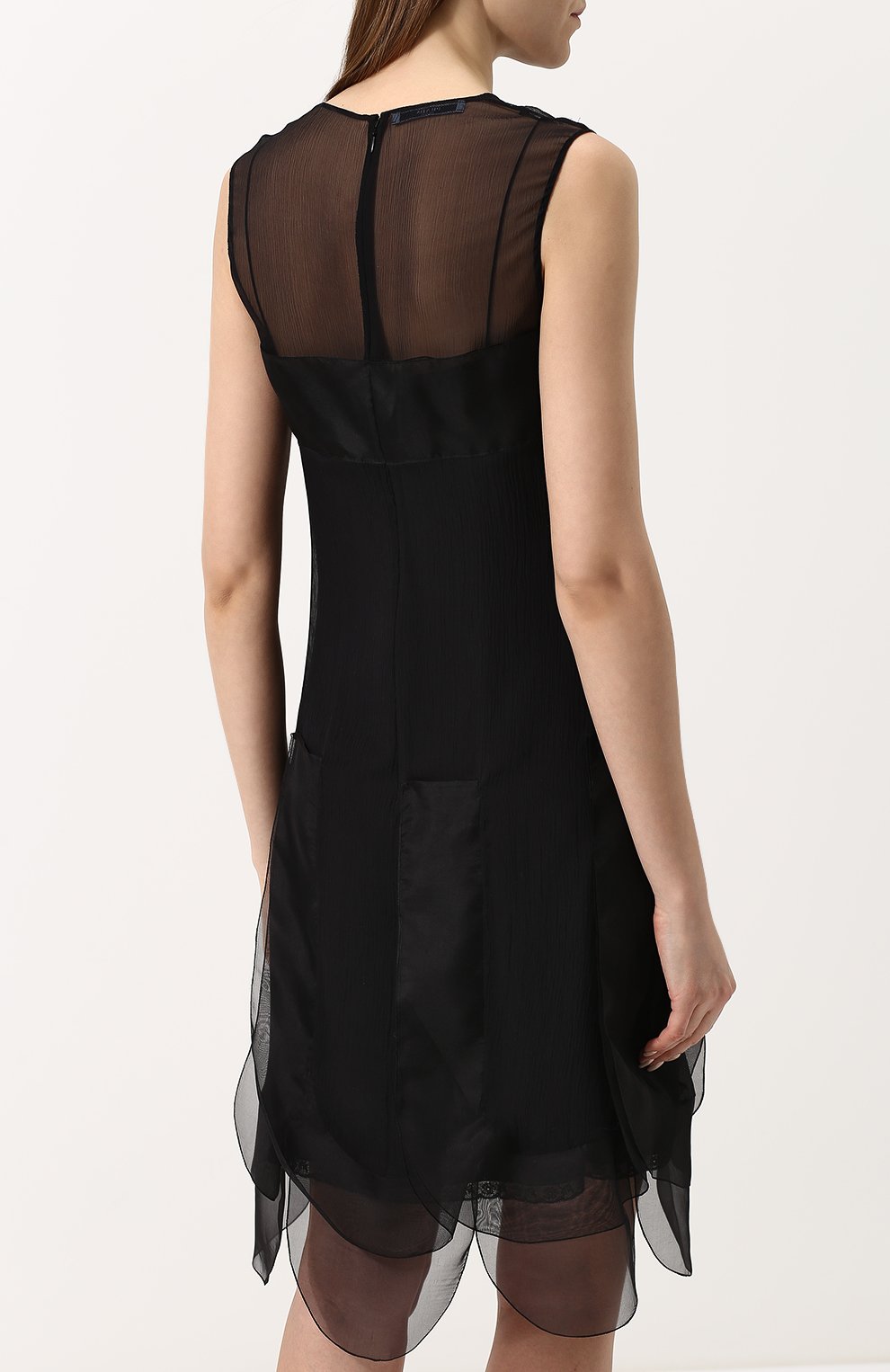 Однотонное мини-платье с фестонами и круглым вырезом PRADA, арт. P35Y6-1QC1-F0806, фото 4