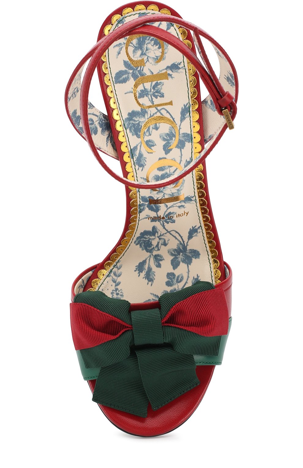Кожаные босоножки с бантом на шпильке GUCCI, арт. 516206/0HEC0, фото 5