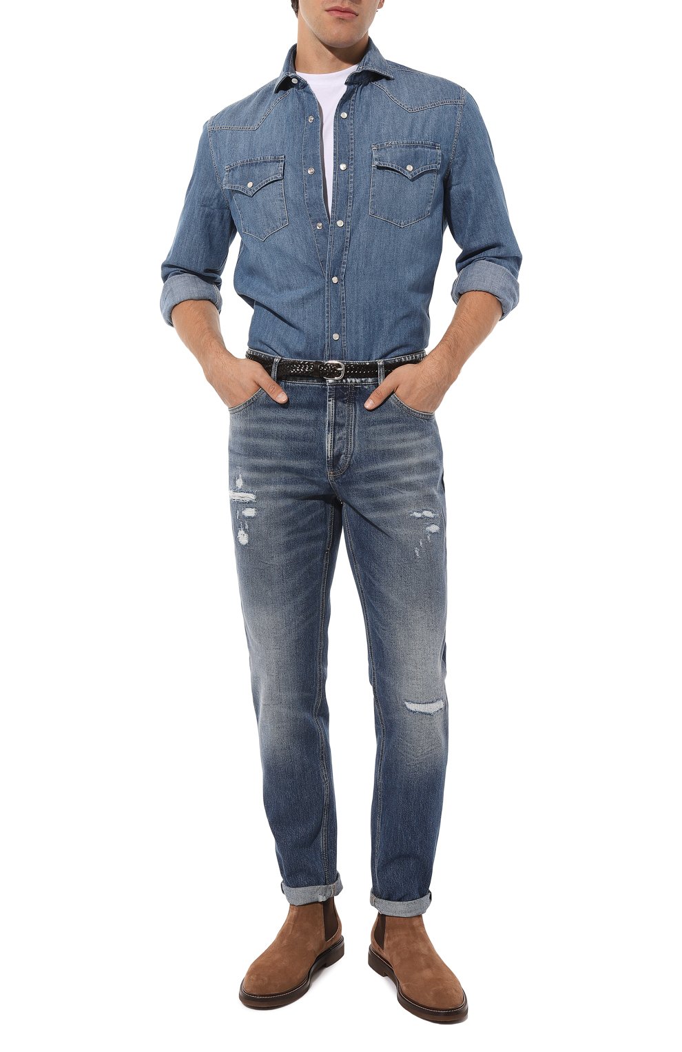 Джинсовая рубашка BRUNELLO CUCINELLI, арт. MH1924008, фото 2