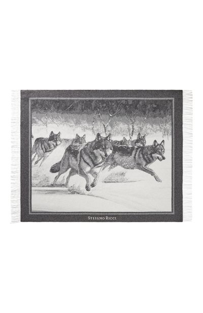 Кашемировый плед волки STEFANO RICCI коричневого цвета по цене 356500 руб., арт. MWA4300090/8394, фото 4 Кашемировый плед волки STEFANO RICCI, арт. MWA4300090/8394, фото 4