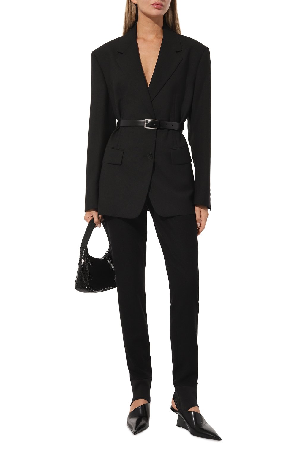 Шерстяные брюки со штрипка PRADA, арт. P279E-829-F0002-212, фото 2