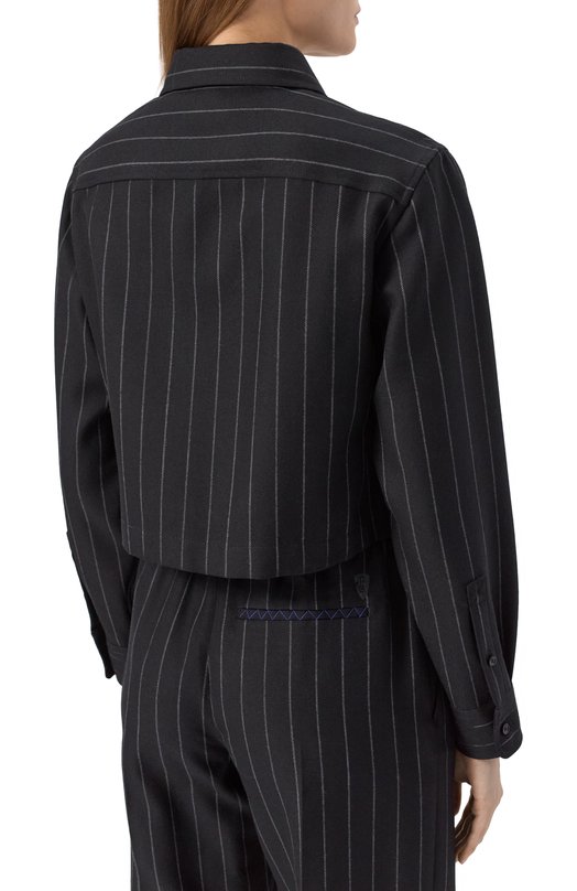 Шерстяная рубашка Burberry 8101124 Серый  8101124 Фото 4