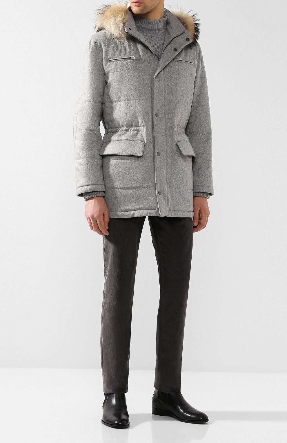 Кашемировая куртка с отделкой из енота KITON, арт. UW0482AV03P10, фото 2
