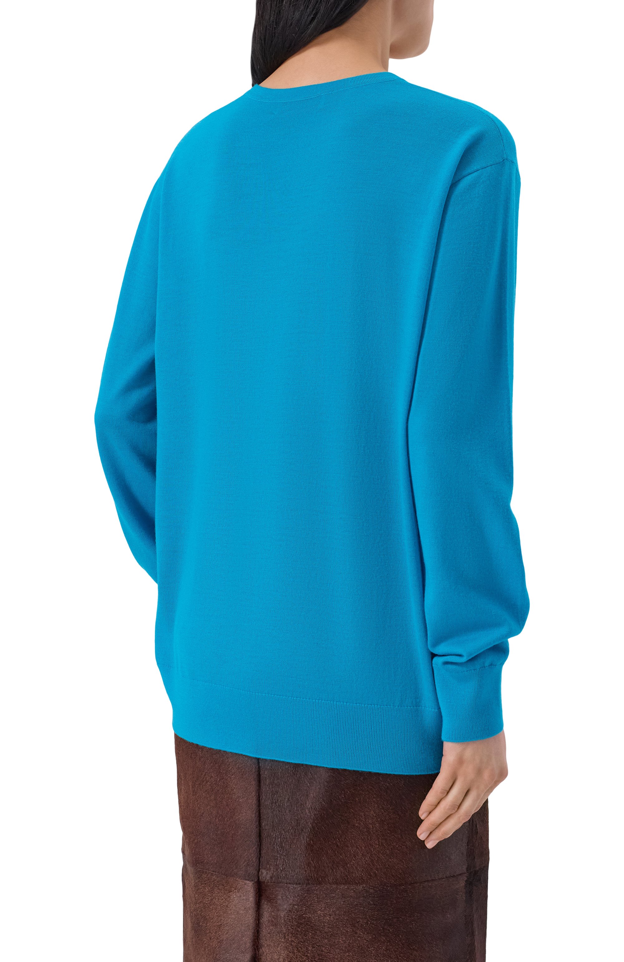 Шерстяной пуловер DRIES VAN NOTEN голубого цвета по цене 99500 руб., арт. 011204/3700, фото 4 Шерстяной пуловер DRIES VAN NOTEN, арт. 011204/3700, фото 4