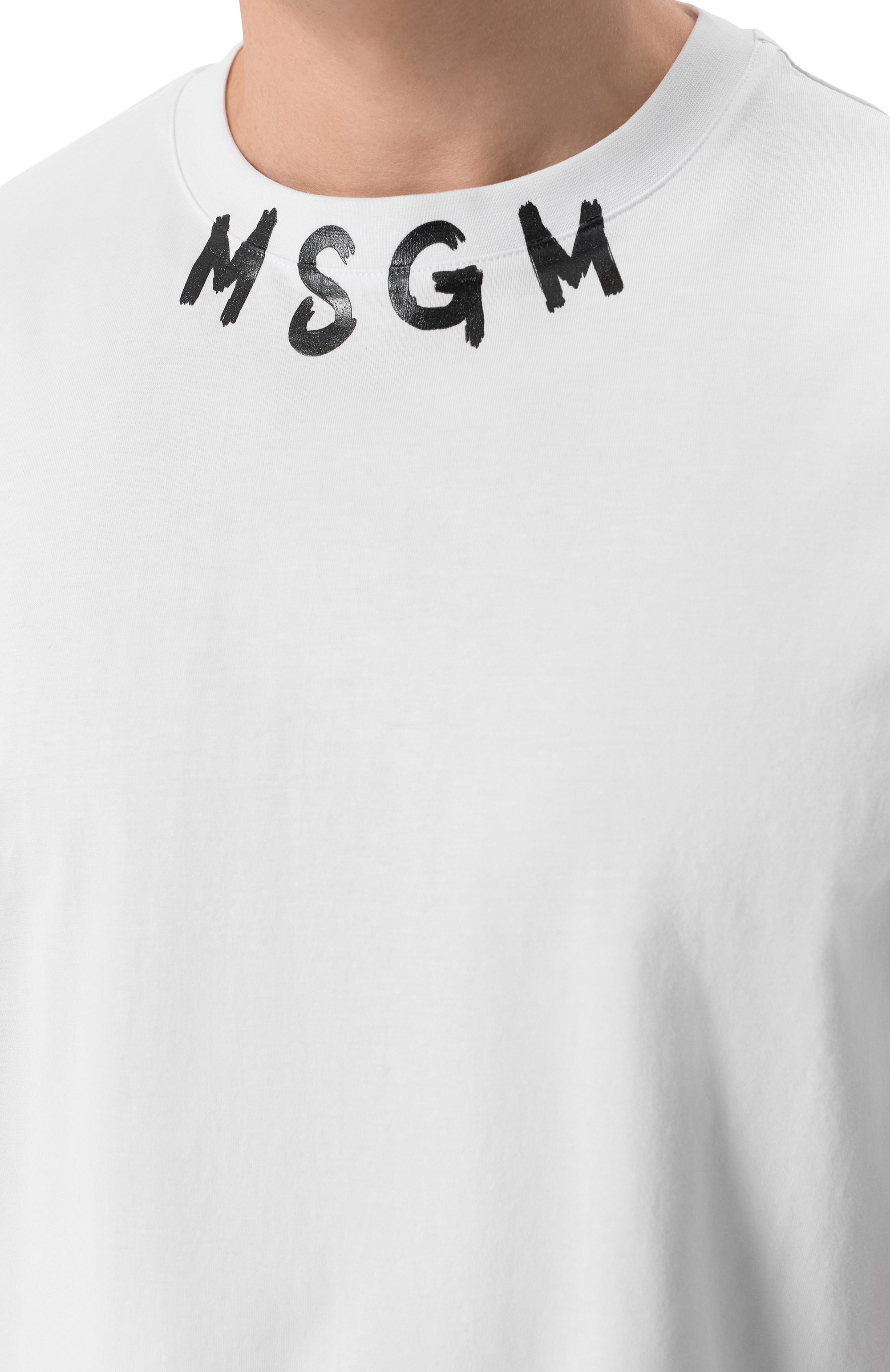 Хлопковая футболка MSGM белого цвета по цене 11300 руб., арт. 3840MM102/257002, фото 5 Хлопковая футболка MSGM, арт. 3840MM102/257002, фото 5