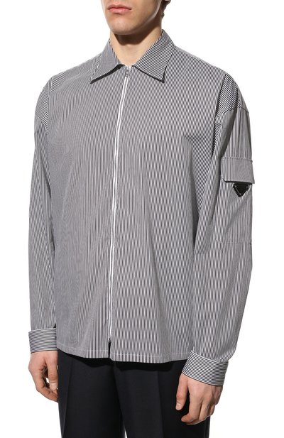 Хлопковая рубашка PRADA, арт. SC588-10G7-F0967-221, фото 3