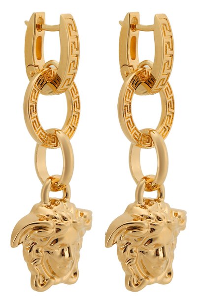 Серьги с подвесками medusa VERSACE золотого цвета по цене 43300 руб., арт. DG2F062/DJMT, фото 3 Серьги с подвесками medusa VERSACE, арт. DG2F062/DJMT, фото 3