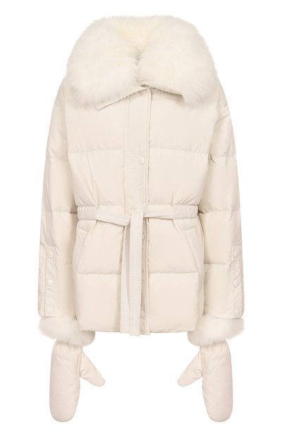 Женский пуховик с отделкой из песца YVES SALOMON, арт. V05572/D0TM