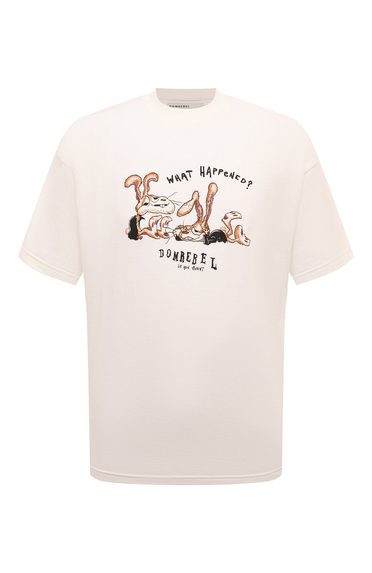 Мужская хлопковая футболка DOMREBEL белого цвета, арт. M F0RGET/TSHIRT | Фото 1 (Длина (для топов): Стандартные; Материал внешний: Хлопок; Рукава: Короткие; Принт: С принтом; Стили: Гранж; Мужское Кросс-КТ: Футболка-одежда; Кросс-КТ: Джерси; Автоматизация ТО: Проставлено; Детали: Без декора; Автоматизация состава: Проставлено)
