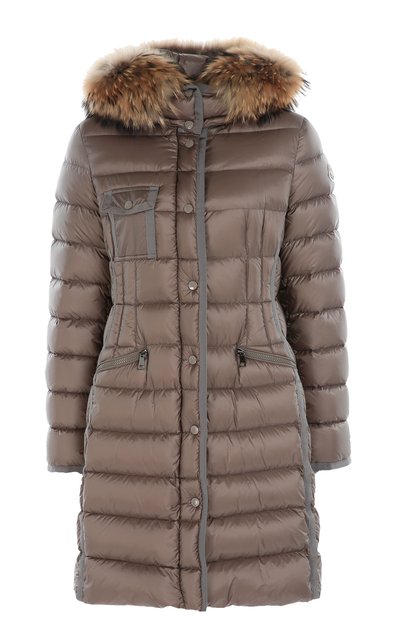 Женский приталенный стеганый пуховик с меховой отделкой капюшона MONCLER, арт. B2-093-49900-15-53048