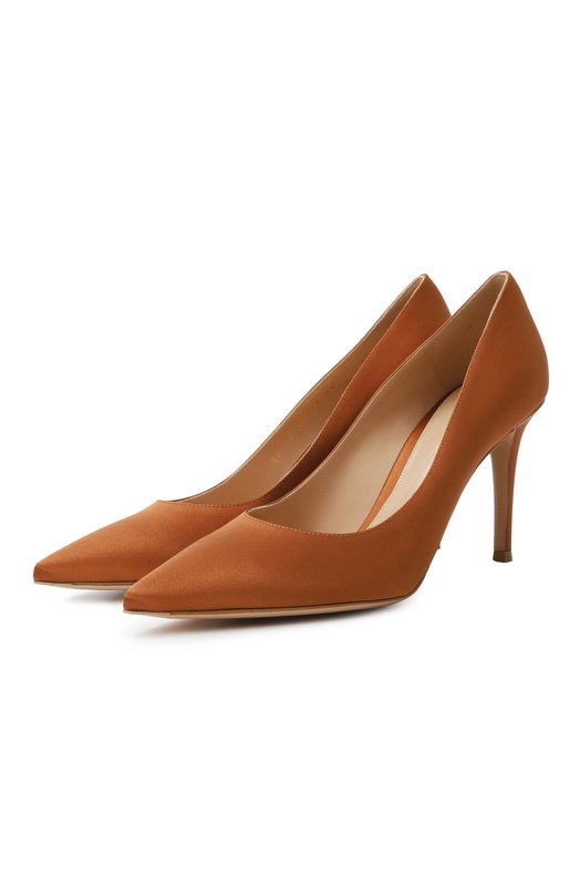 Текстильные туфли Gianvito 85 Gianvito Rossi G24580.85RIC.CRESED0 Коричневый G24580.85RIC.CRESED0