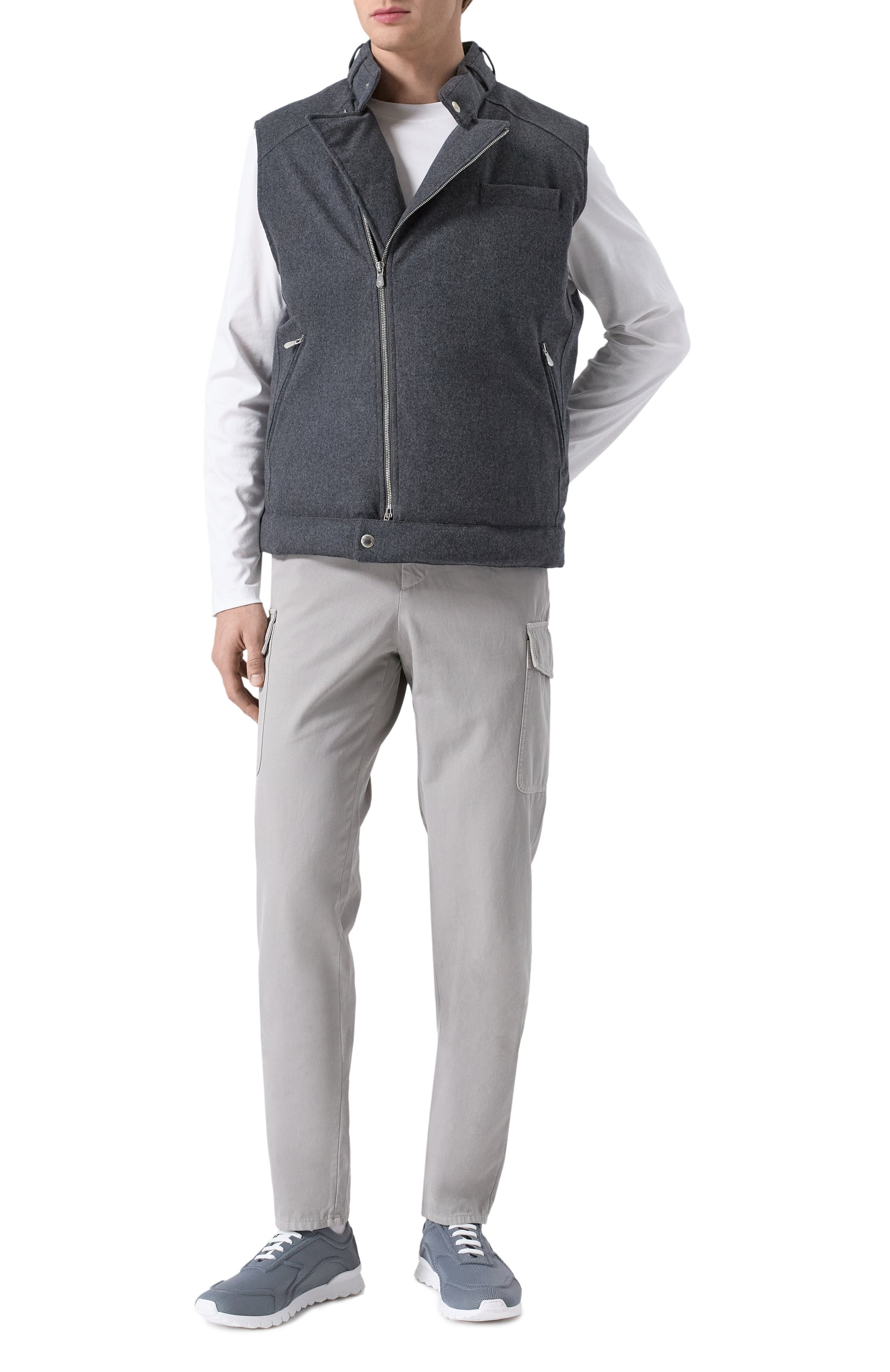 Шерстяной жилет BRUNELLO CUCINELLI темно-серого цвета по цене 410000 руб., арт. MM4631786, фото 2 Шерстяной жилет BRUNELLO CUCINELLI, арт. MM4631786, фото 2