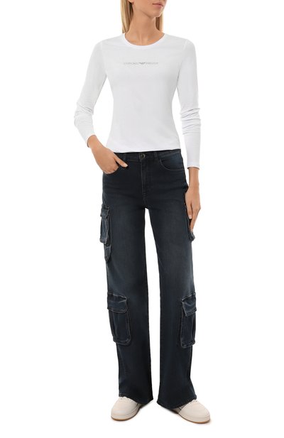 Хлопковый лонгслив EMPORIO ARMANI белого цвета по цене 7875 руб., арт. 163229/4F223, фото 2 Хлопковый лонгслив EMPORIO ARMANI, арт. 163229/4F223, фото 2