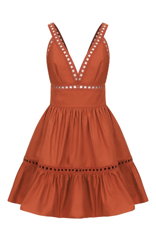 Хлопковое платье Elie Saab D0849NP25/P0015 Оранжевый D0849NP25/P0015