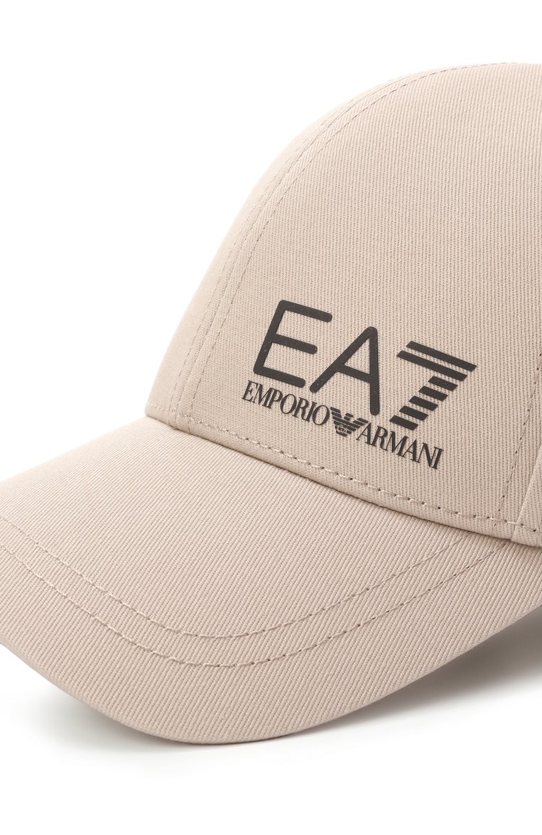 Мужская хлопковая бейсболка EA7 бежевого цвета, арт. 7X000005/AF11989 | Фото 4 (Материал: Текстиль, Хлопок; Автоматизация состава: Проставлено; Нос: Не проставлено)