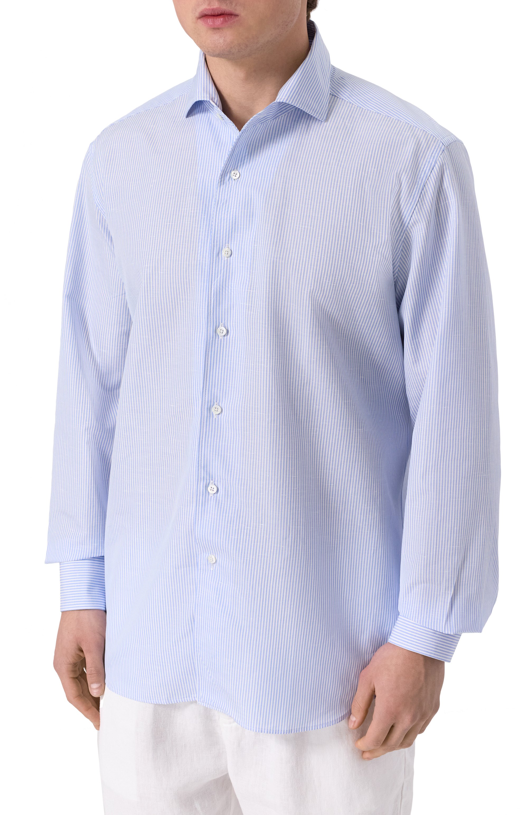 Рубашка из хлопка и льна CORNELIANI, арт. 25P156-2511239, фото 3