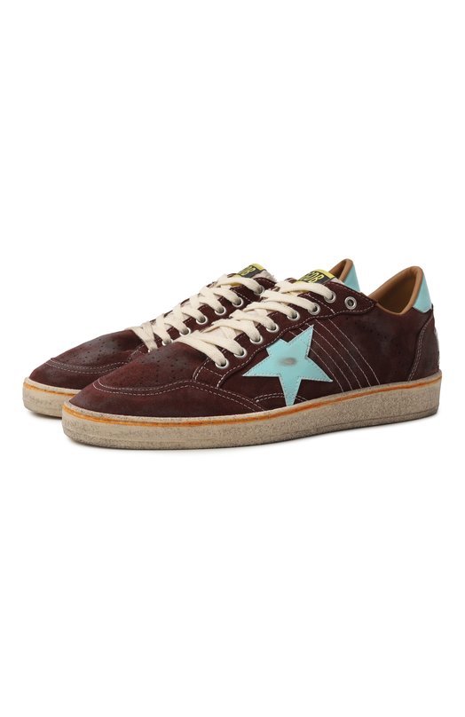 Замшевые кеды Ball Star  Golden Goose Deluxe Brand GMF00117.F007368 Бордовый GMF00117.F007368