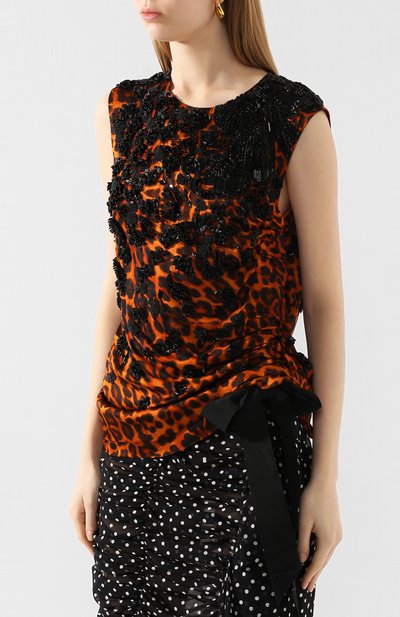 Топ из вискозы DRIES VAN NOTEN леопардового цвета по цене 228500 руб., арт. 201-18618-9162, фото 3 Топ из вискозы DRIES VAN NOTEN, арт. 201-18618-9162, фото 3
