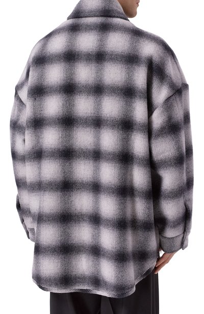 Шерстяная куртка-рубашка ISABEL BENENATO черно-белого цвета по цене 109000 руб., арт. UW16F25, фото 4 Шерстяная куртка-рубашка ISABEL BENENATO, арт. UW16F25, фото 4