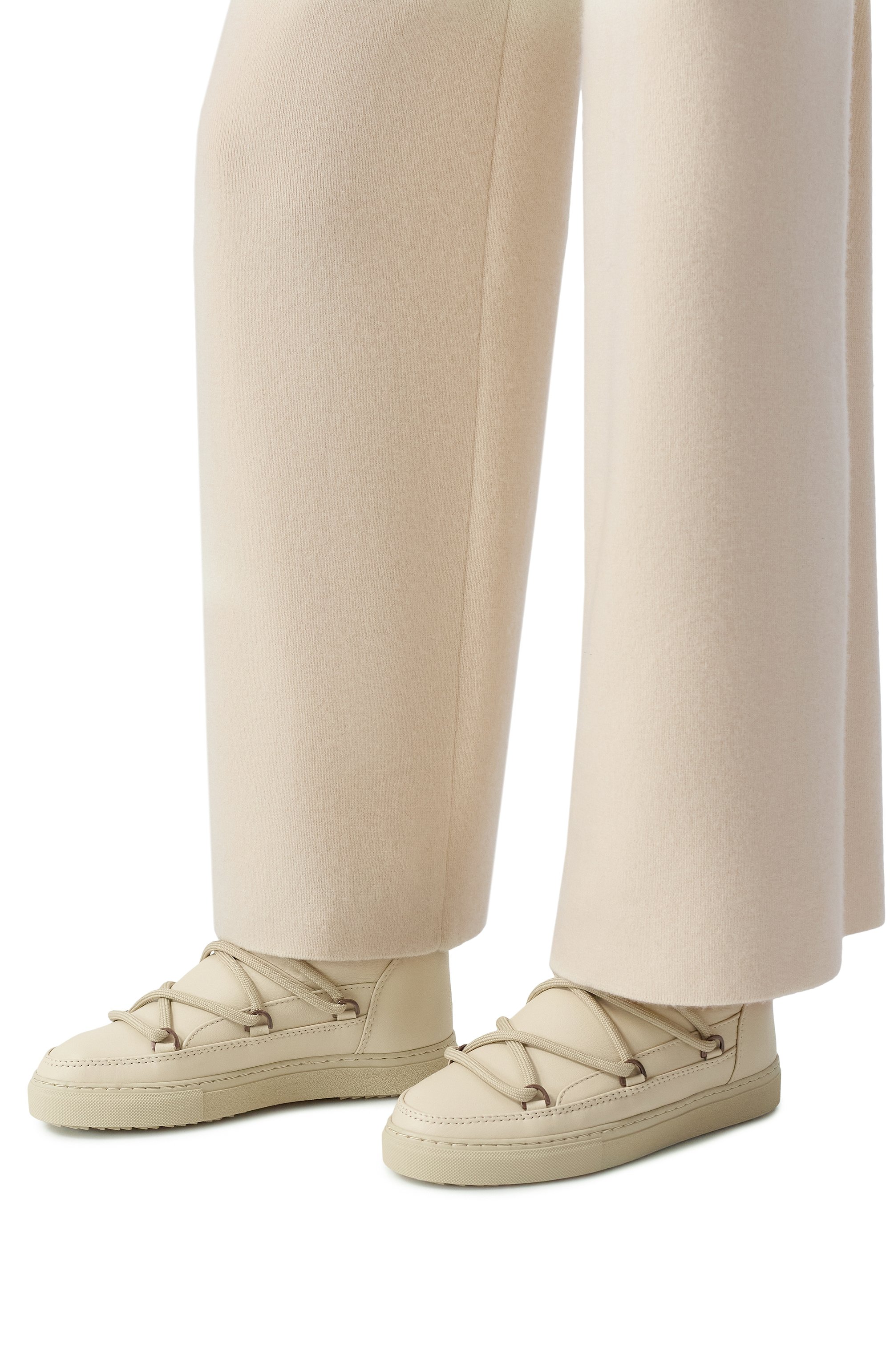 Кожаные полусапоги INUIKII кремового цвета по цене 36850 руб., арт. 75202-087, фото 2 Кожаные полусапоги INUIKII, арт. 75202-087, фото 2