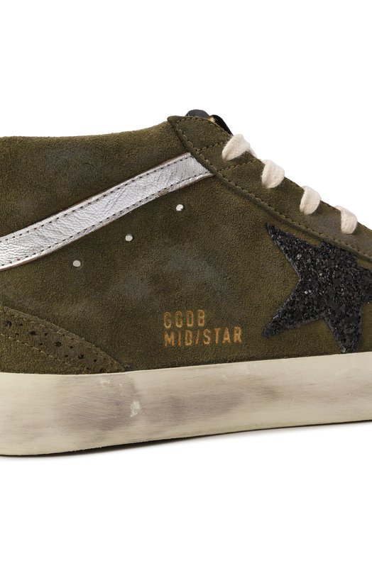 Замшевые кеды Mid Star Golden Goose Deluxe Brand GWF00122.F003228 Хаки  GWF00122.F003228 Фото 7