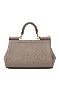 Женская сумка sicily small DOLCE & GABBANA светло-серого цвета, арт. BB9116_BE9116/A1001_1 | Фото 6 (Размер: small; Материал сплава: Проставлено; Материал: Натуральная кожа; Ремень/цепочка: На ремешке; Драгоценные камни: Проставлено; Сумки-технические: Сумки top-handle)