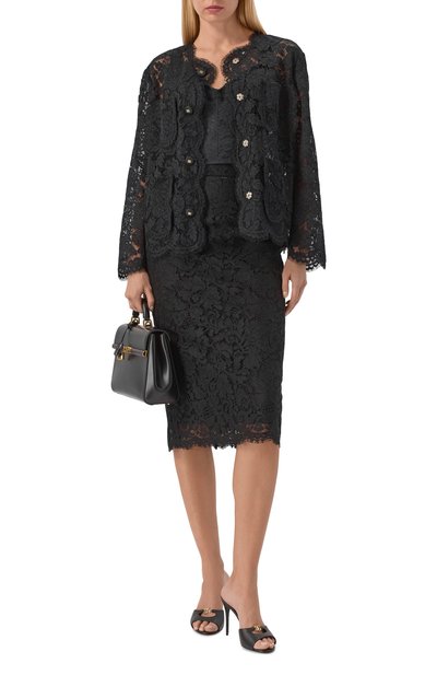 Женская юбка из хлопка и вискозы DOLCE & GABBANA, арт. F4B7IT/HLMTB