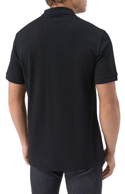 Хлопковое поло GIORGIO ARMANI черного цвета по цене 49500 руб., арт. 3KSF75/SJMZZ, фото 4 Хлопковое поло GIORGIO ARMANI, арт. 3KSF75/SJMZZ, фото 4