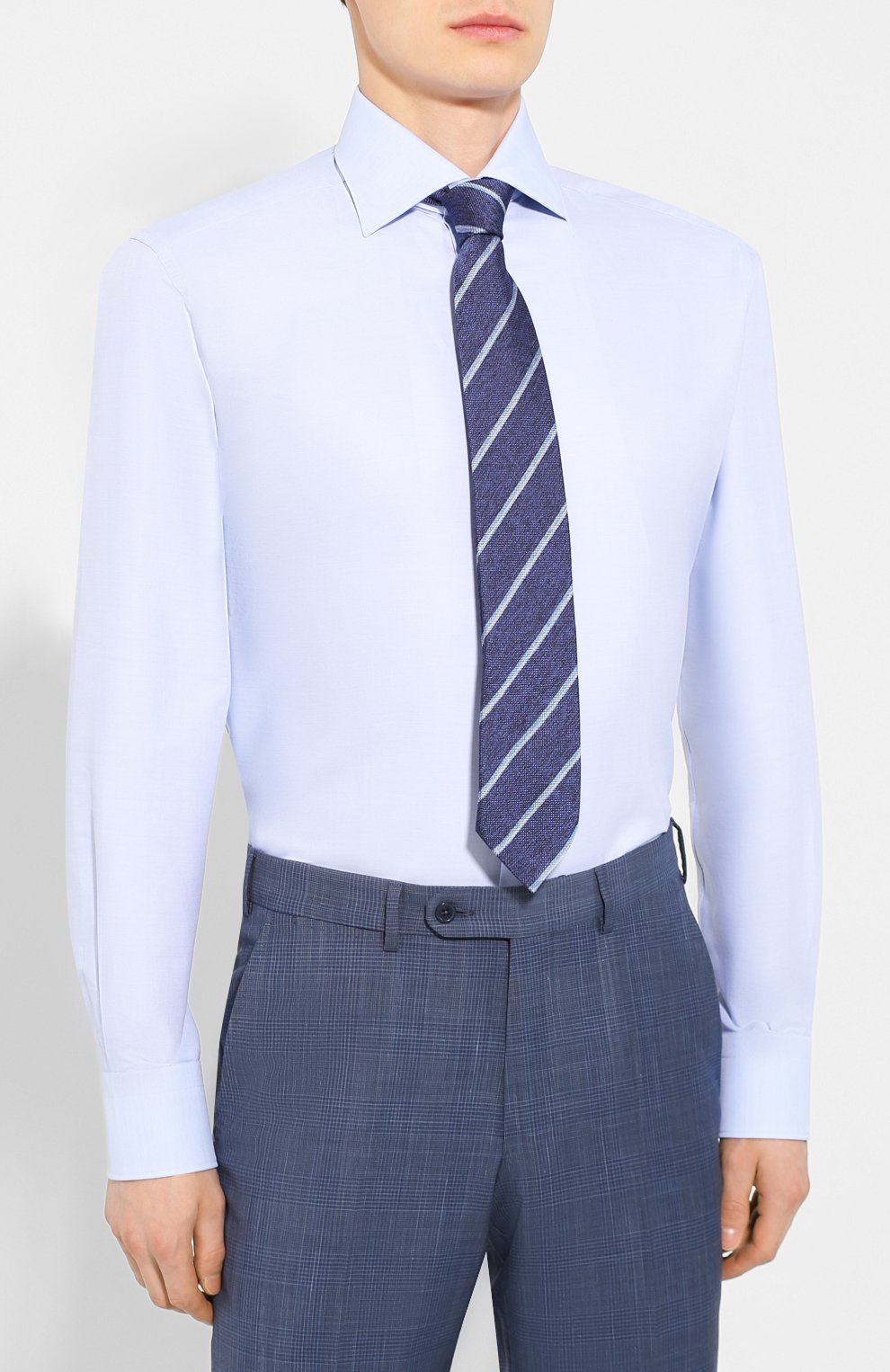 Хлопковая сорочка с воротником кент ZEGNA, арт. 301030/9RS0GS, фото 4