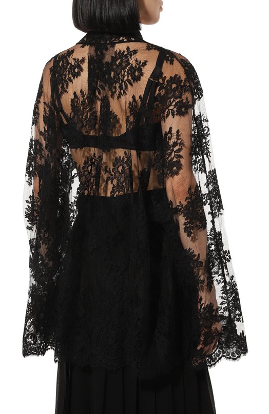 Хлопковая блузка Dolce & Gabbana F5P76T/HLMQM Чёрный  F5P76T/HLMQM Фото 4