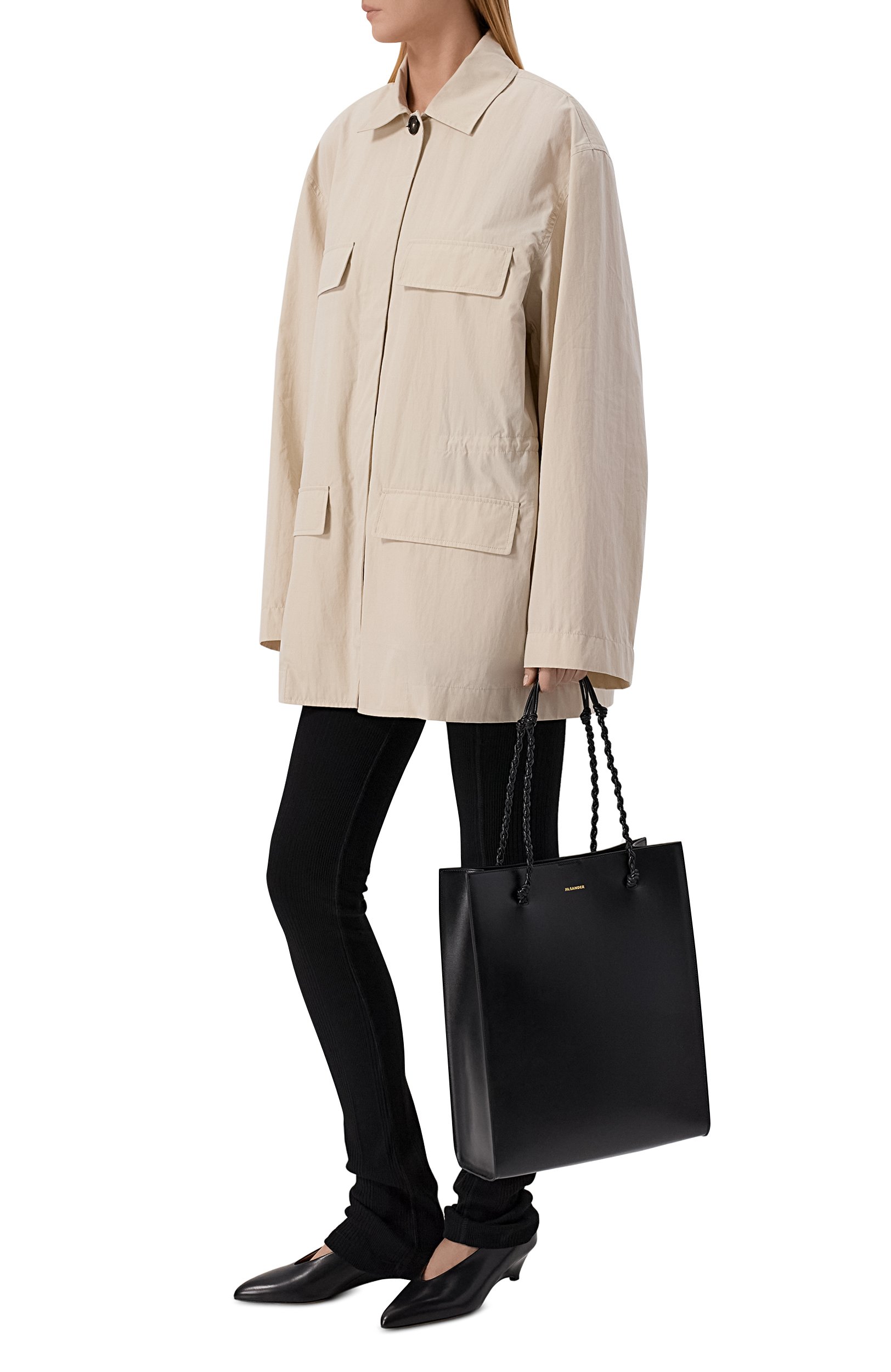 Сумка-тоут tangle JIL SANDER черного цвета по цене 216500 руб., арт. J07WC0040/P4841, фото 3 Сумка-тоут tangle JIL SANDER, арт. J07WC0040/P4841, фото 3