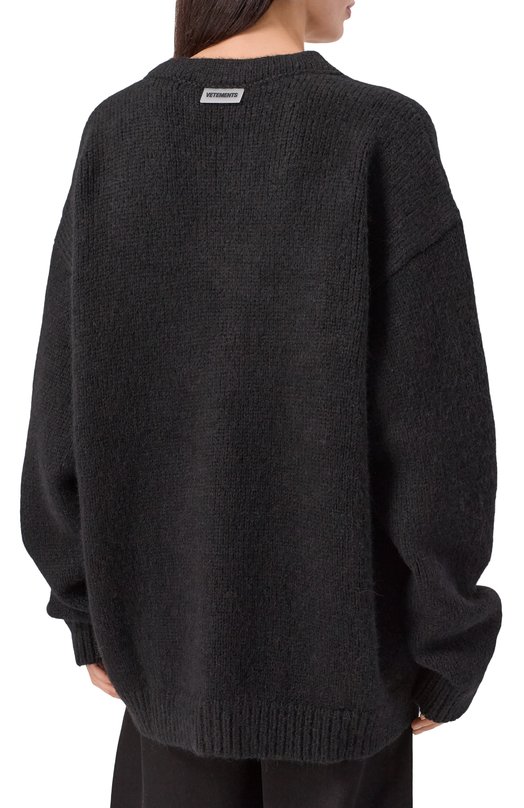 Шерстяной кардиган VETEMENTS UA53KN600B/2902 KNIT Серый  UA53KN600B/2902 KNIT Фото 4