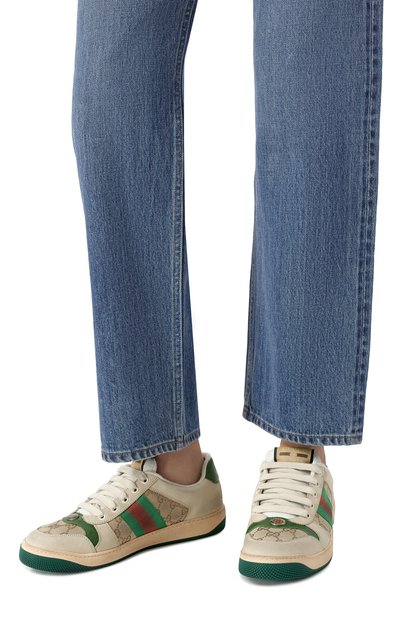 Женские комбинированные кеды screener GUCCI, арт. 570443/9Y920