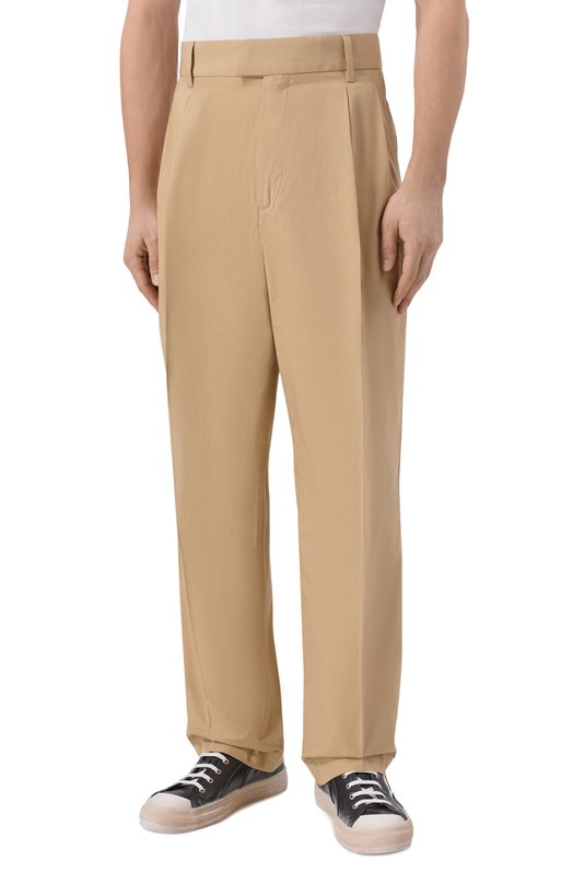 Хлопковые брюки HUGO 50553211 Бежевый  50553211 Фото 3