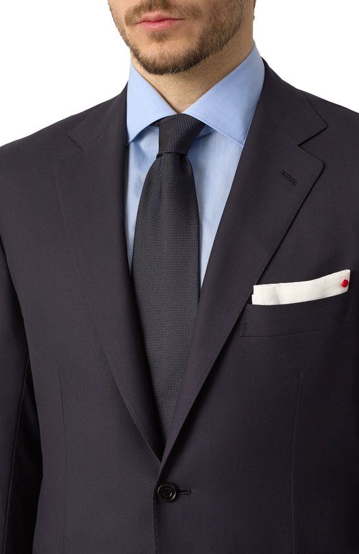 Шелковый галстук Zegna 1P8/Z9D34TA9 Синий  1P8/Z9D34TA9 Фото 2