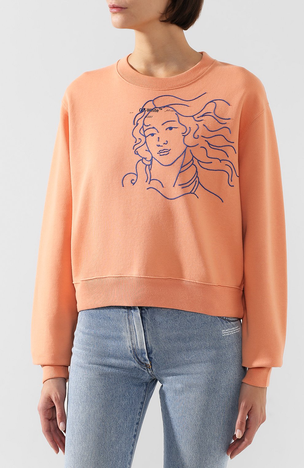 Хлопковый свитшот OFF-WHITE розового цвета по цене 32900 руб., арт. 0WBA026E190030602230, фото 3 Хлопковый свитшот OFF-WHITE, арт. 0WBA026E190030602230, фото 3