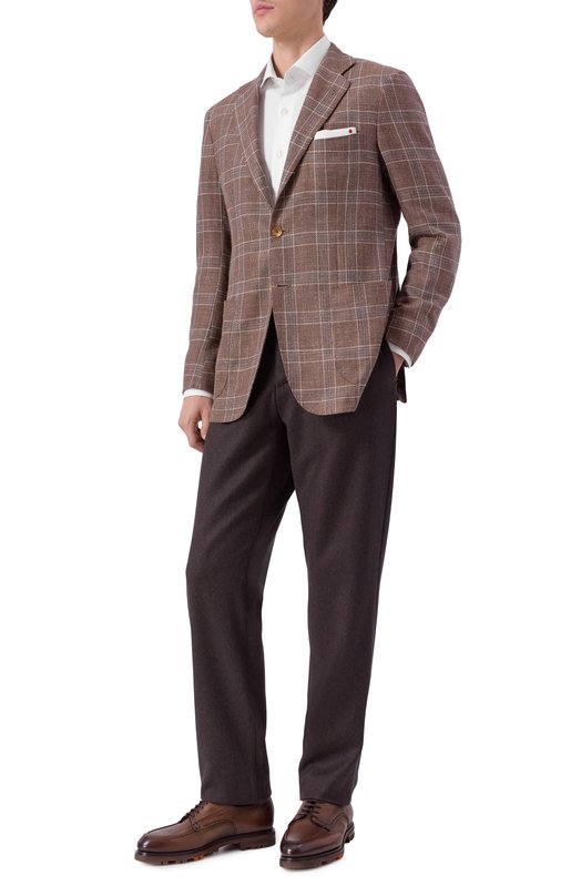 Пиджак из кашемира и шерсти Kiton UG81K0610E59 Коричневый  UG81K0610E59 Фото 2
